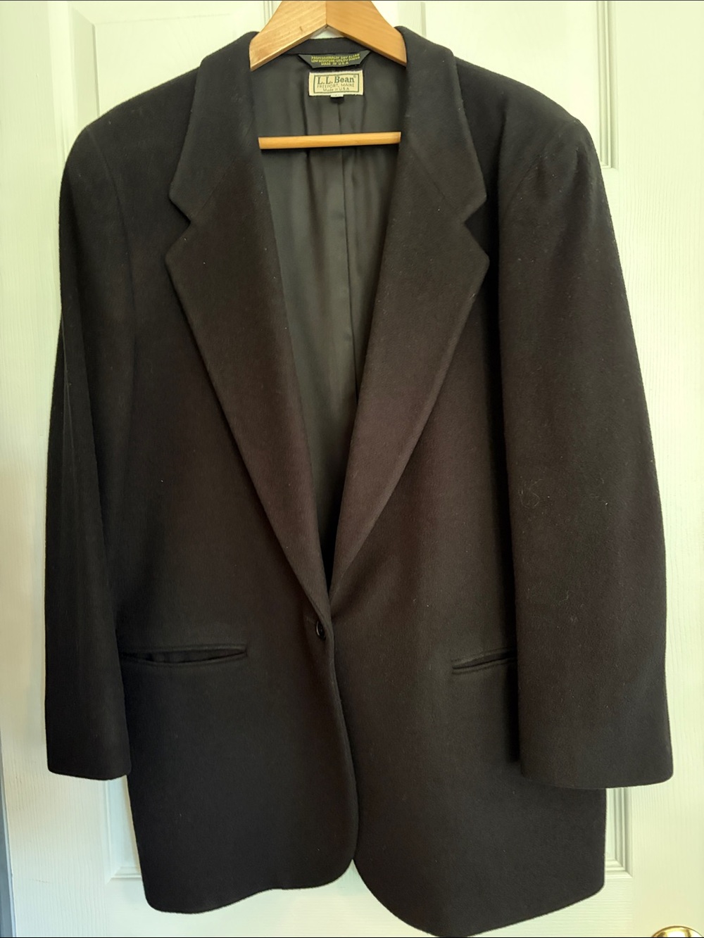 L.L. Bean Women's Black Wool-Blend Blazer Coat, size 16